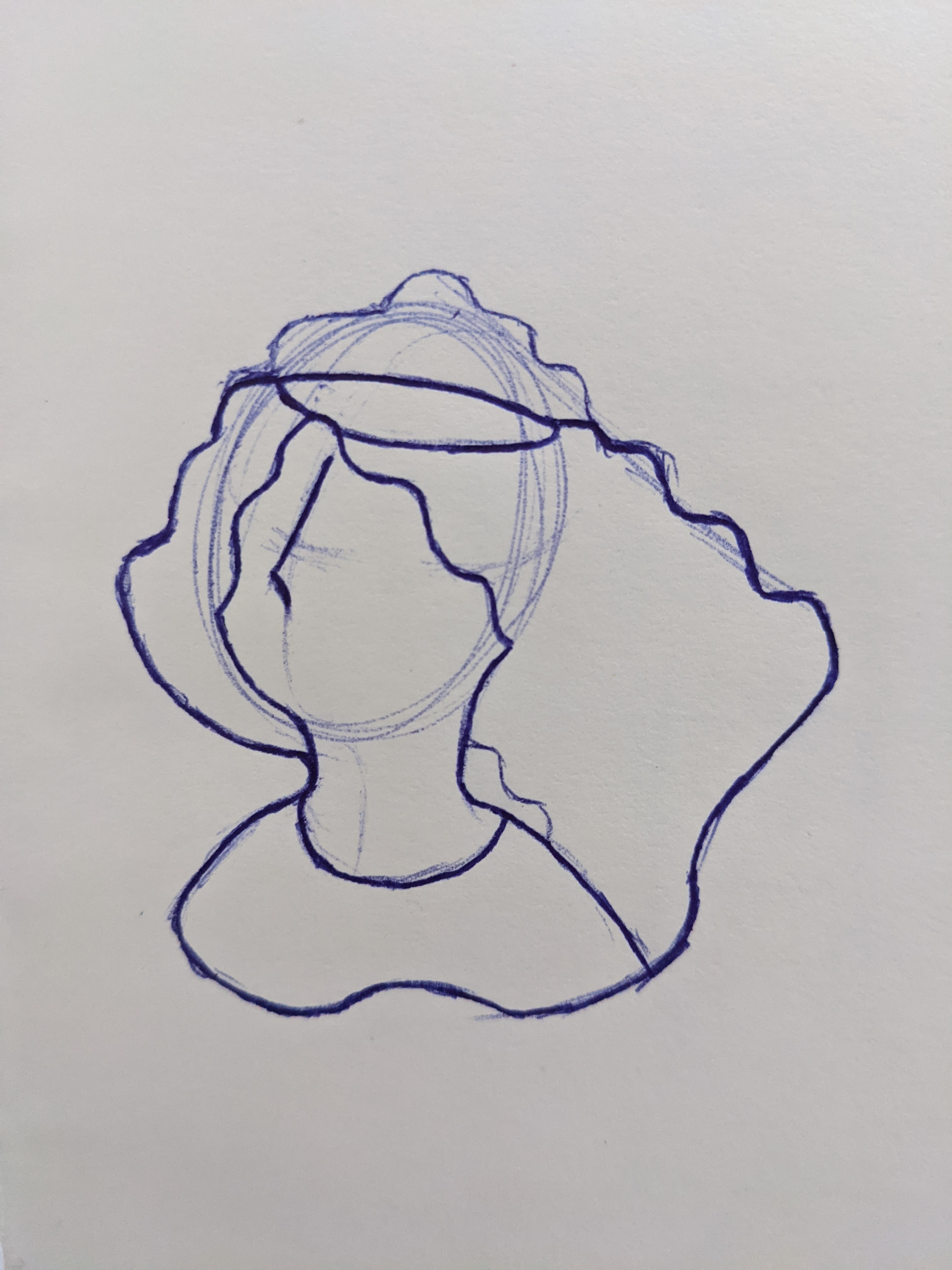 Ideas flowing from head sketch